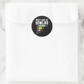 Waarom ik verlies bij Bowling Ronde Sticker (Tas)
