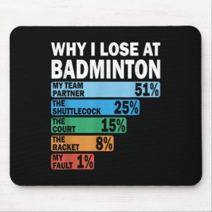 Waarom ik verlies met badminton Grappig mijn fout Muismat