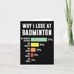 Waarom ik verlies met badminton, grappige badminto kaart