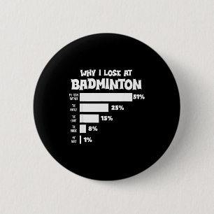Waarom ik verlies met badminton Grappige excuses S Ronde Button 5,7 Cm
