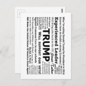 Waarom ik voor Donald Trump stem Briefkaart (Voorkant / Achterkant)