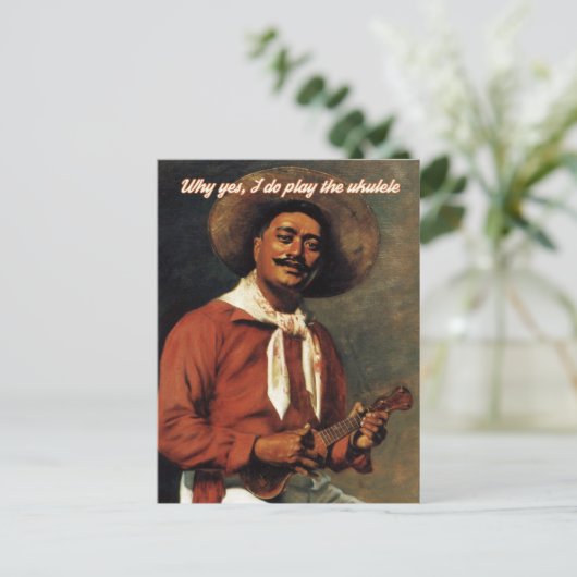 Waarom ik wel de Ukulele Card speel Briefkaart (Staand voorkant)