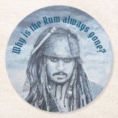 Waarom is de Rum altijd weg? Ronde Kartonnen Onderzetter (Voorkant)