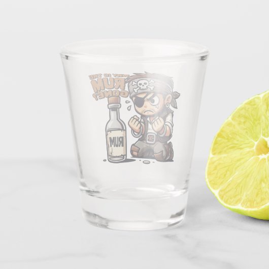 Waarom is de rum weg? shot glas (Achterkant)