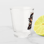 Waarom is de rum weg? shot glas (Links)