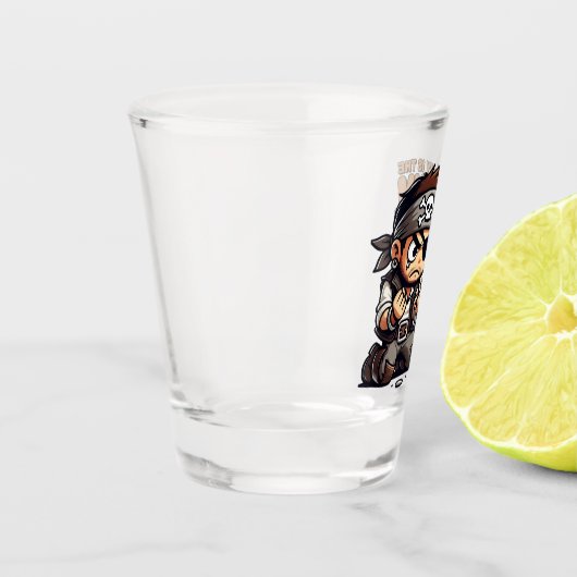 Waarom is de rum weg? shot glas (Links)