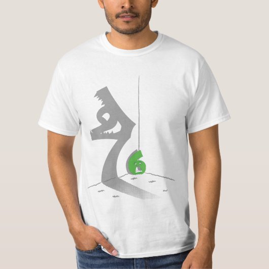 Waarom is zes bang voor zeven? t-shirt (Voorkant)