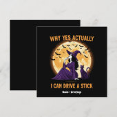 Waarom ja, eigenlijk, ik kan een grappige heks bes kaart (Voorkant / Achterkant)