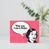 WAAROM JA, IK BEN EEN NINJA. BRIEFKAART (Staand voorkant)