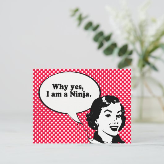 WAAROM JA, IK BEN EEN NINJA. BRIEFKAART (Staand voorkant)