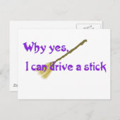 Waarom ja, ik kan een stok rijden briefkaart (Voorkant / Achterkant)