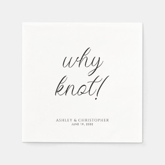 Waarom knoop! Minimale typografische cocktail Servet (Voorkant)