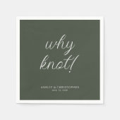 Waarom knoop! Minimale Typografische Mosgroene Coc Servet (Voorkant)