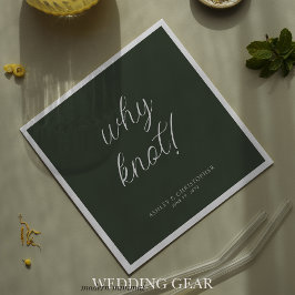 Waarom knoop! Minimale Typografische Mosgroene Coc Servet
