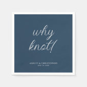Waarom knoop! Minimale Typografische Navy Blue Coc Servet (Voorkant)