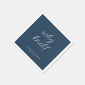 Waarom knoop! Minimale Typografische Navy Blue Coc Servet (Hoek)