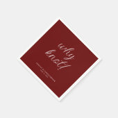 Waarom knoop! Minimale typografische rode cocktail Servet (Hoek)