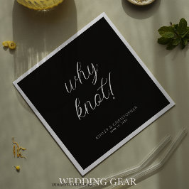 Waarom knoop! Minimale typografische zwarte cockta Servet