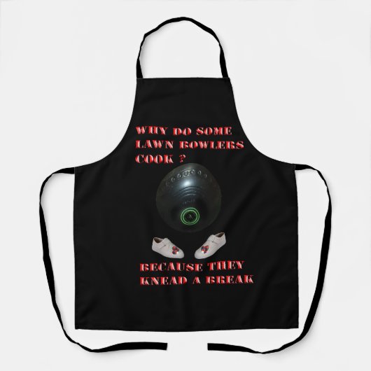 Waarom koken gazonbowlers, grappig schort (Voorkant)