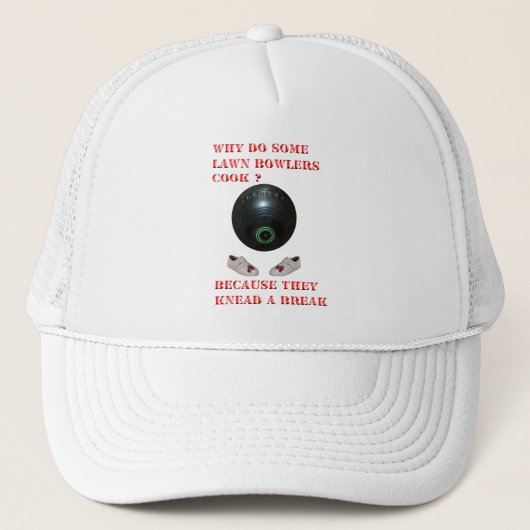 Waarom koken gazonbowlers, grappig trucker pet (Voorkant)