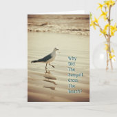 Waarom kruiste de zeemeeuw het strand? Birthday-ka Kaart (Gele Bloem)