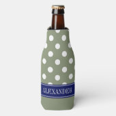 Waarom LG Polka Dot CB Navy Naam Monogram Flesjeskoeler (Fles Voorkant)