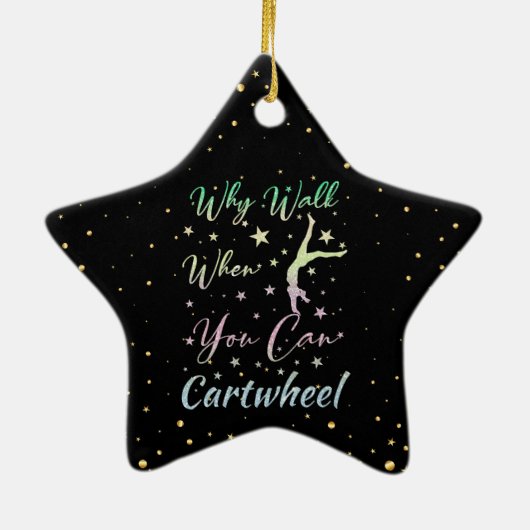 Waarom loop je als je touwgymnastiek kan dragen keramisch ornament (Achterkant)