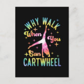 Waarom lopen als je een draai kan maken briefkaart (Voorkant)