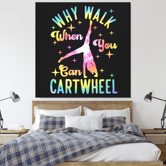 Waarom lopen als je een draai kan maken canvas afdruk (Insitu (Slaapkamer))