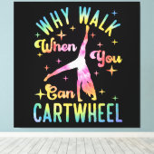 Waarom lopen als je een draai kan maken canvas afdruk (Insitu (Houten vloer))