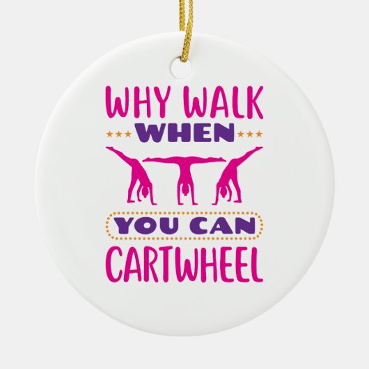 Waarom lopen als je een draai kan maken keramisch ornament (Voorkant)