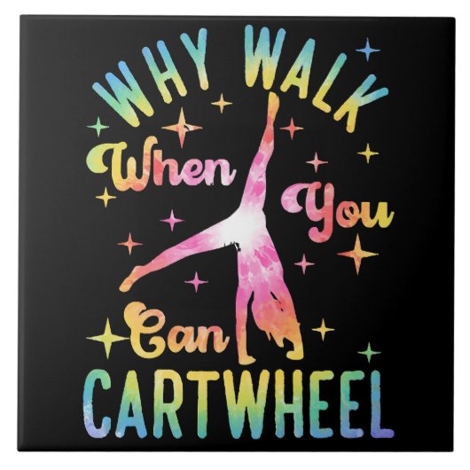 Waarom lopen als je een draai kan maken tegeltje (Voorkant)