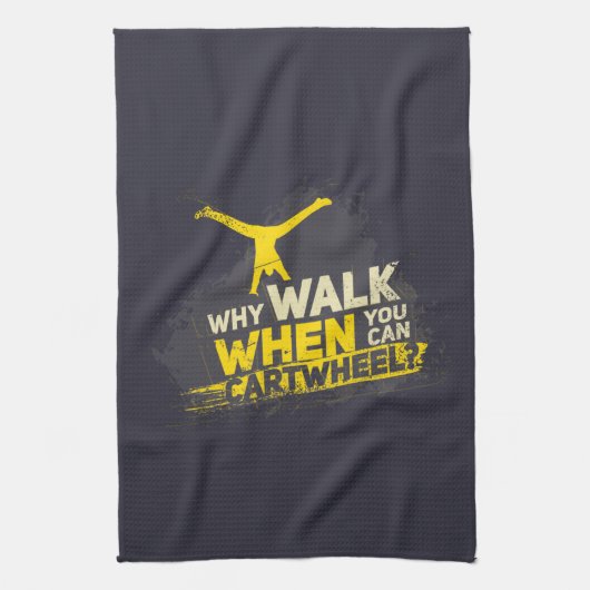 Waarom lopen als je een draai kan maken theedoek (Verticaal)