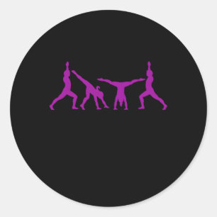 Waarom lopen als je kan fietsen gymnastiek gymnast ronde sticker