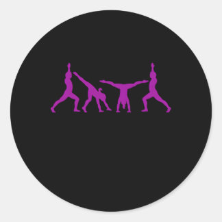 Waarom lopen als je kan fietsen gymnastiek gymnast ronde sticker