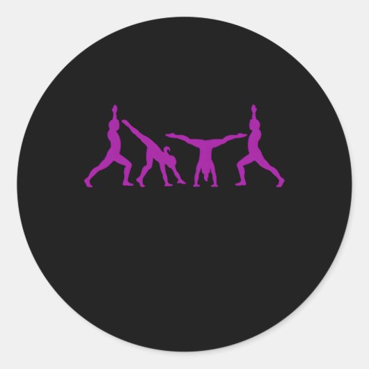 Waarom lopen als je kan fietsen gymnastiek gymnast ronde sticker (Voorkant)