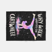 Waarom lopen als je kunt cartwheel gymnast meisjes fleece deken (Voorkant (Horizontaal))