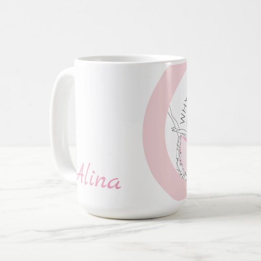 Waarom lopen als je kunt dansen Jouw naam ballerin Koffiemok (Voorkant links)