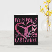 Waarom lopen als je kunt radslag turnen gymnastiek kaart (Gele Bloem)