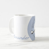 Waarom lopen als je kunt vliegen? jouw naam vlakke koffiemok (Voorkant links)