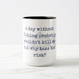 " waarom nemen we het risico ? " visserij-mok tweekleurige koffiemok