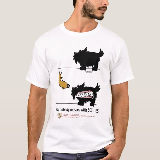 Waarom niemand met Scotties knoeit T-shirt (Voorkant)