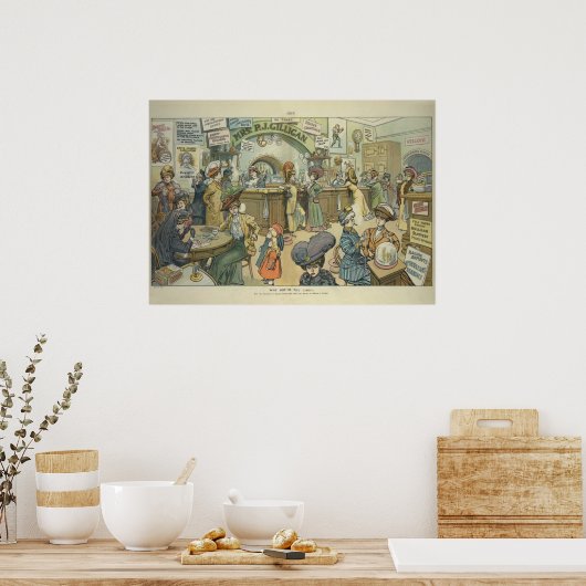 "Waarom niet de grens overschrijden?" (1909) Poster (Keuken)