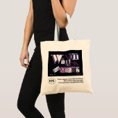 "Waarom niet meer vragen?" Paarse collage Tote Bag (Voorkant (product))