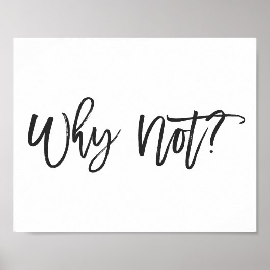 Waarom niet? Typografische Poster (Voorkant)