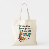 waarom pas je in als je geboren bent om giraffe ui tote bag (Achterkant)