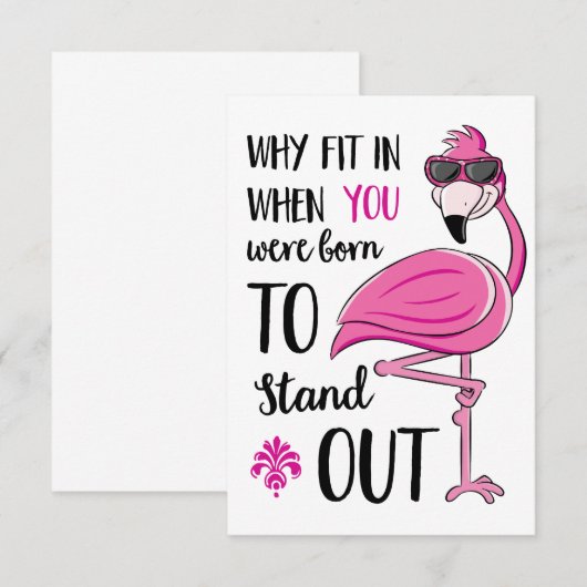 Waarom passen als je bent geboren om op te vallen  bedankkaart (Voorkant / Achterkant)