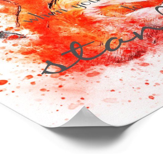 Waarom passen in // flamingo//waterverf poster (Hoek)