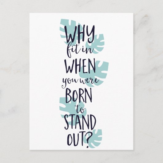 Waarom passen in wanneer je geboren bent om op te briefkaart (Voorkant)