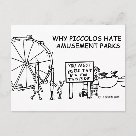 Waarom Piccolos haat Amusement Parks Briefkaart (Voorkant)